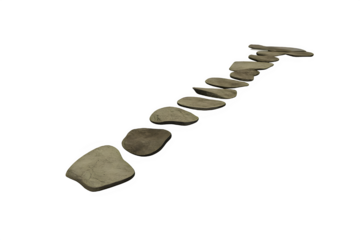 Discover a stone pathway leading to potential, guiding steps to success in business ventures, or a metaphorical journey with organic textures and natural elements