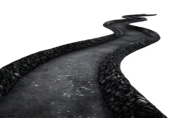 Mysterious winding stone path, dark and rocky, invites exploration, perfect for fantasy landscapes, game design, or creating a sense of adventure and discovery