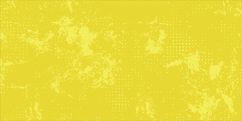 Bright Yellow Abstract Grunge Background With Dotted Pattern And Distressed Texture