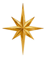 Gold Christmas Star &mdash; Holiday Decorative PNG Clipart