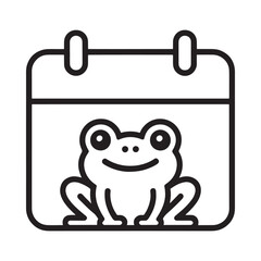 Cute frog sitting on a calendar icon