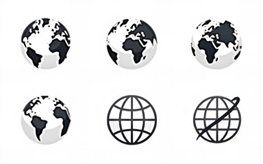 Worldwide icon set. Containing world, international, global, earth, network, sphere and globe. Solid vector icons collection. High quality