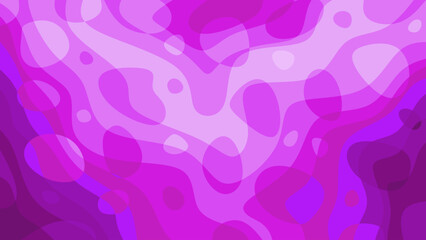 Abstract pink background with waves and bubbles. Vector illustration.