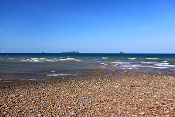 Beautiful sunrise at Fung Daeng Beach (Red Cliffs Beach) at Bang Saphan Noi in Prachuap khiri khan Province, Thailand