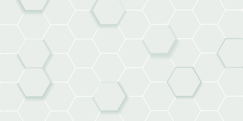Abstract. Embossed Hexagon , honeycomb white Background ,light and shadow ,Vector Eps 10