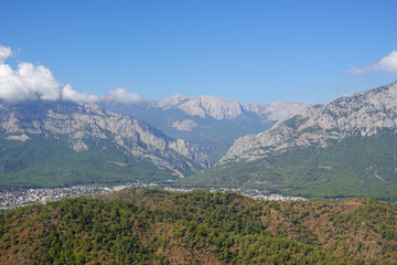 Naklejka premium The view from Calis mountain, the mountain between Kemer and Camyva, Turkey 
