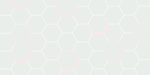 Abstract. Embossed Hexagon , honeycomb white Background ,light and shadow ,Vector illustration