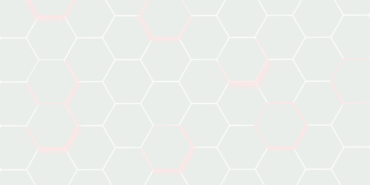 Abstract. Embossed Hexagon , honeycomb white Background ,light and shadow ,Vector illustration