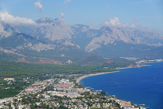 The view of Kemer from Calis mountain, the mountain between Kemer and Camyva, Turkey