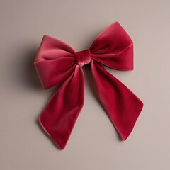 Red Velvet Christmas Bow Isolated