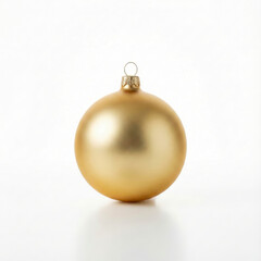 Matte Gold Christmas Ornament Isolated