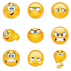 Fototapeta premium Diverse Emoji Expressions Collection
