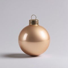 Matte Gold Christmas Ornament Isolated