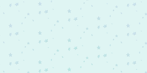 A seamless pastel blue and green background with a lovely pattern of green stars of various sizes
