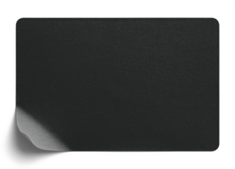 Black Sticker with Bottom-Left Corner Peel