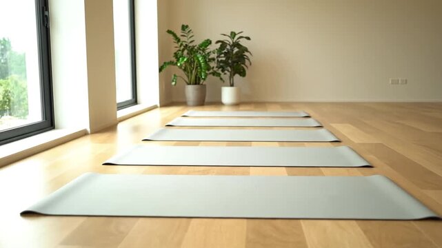 Empty contemporary apartment interior design scene with wooden parquet floor, blank walls, and window light