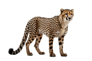 Cheetah Standing on White Background