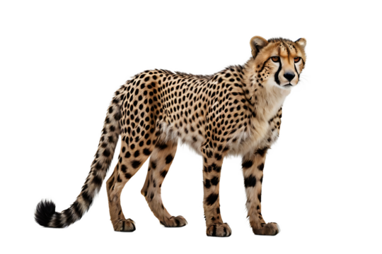 Cheetah Standing on White Background