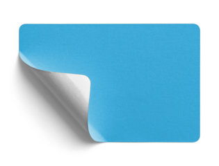 Blue Sticker Curling from Left Corner