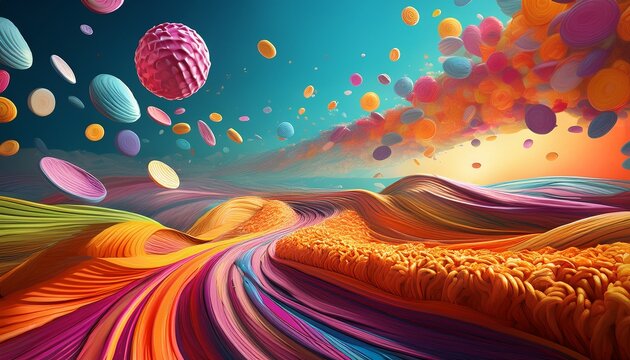 cereal background colorful breakfast food generative ai - Powered by Adobe