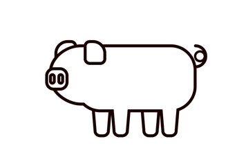 シンプルな豚のモノクロアイコン