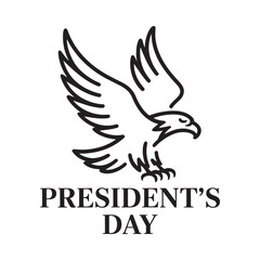 President s day eagle emblem with stylized wings