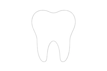 Tooth outline design suitable for dental education or artistic projects highlighting oral health