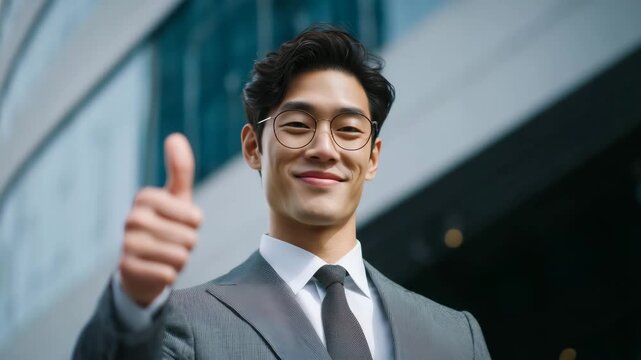 Business elite thumbs up [4K]