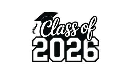 Class of 2026 graduation announcement design vector template