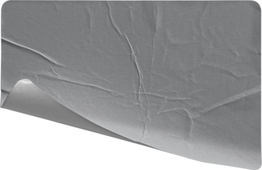 Grey Lower-Left Corner Sticker Curl with Strong Shadow isolated on transparent background