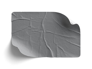 Grey Crumpled Sticker with Top-Right Folded Corner