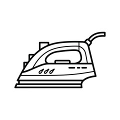 Electric Steam Iron Outline Icon for Laundry and Garment Care