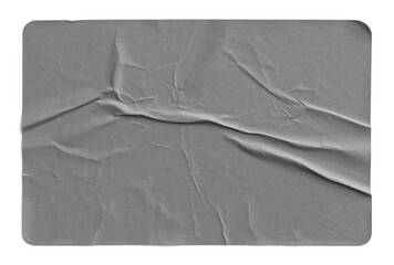 Grey Sticker with Horizontal Creases and Folded Texture