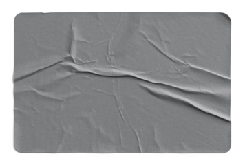 Grey Sticker with Horizontal Creases and Folded Texture