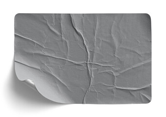 Wrinkled Grey Sticker with Slight Curl