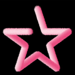 Soft furry pink star shape with gradient colors for fun design Vector