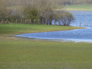 Flood zone in the French countryside - Zone inondable dans la campagne fran&ccedil;aise