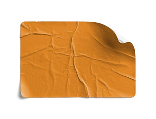 Orange Sticker Subtle Curl and Realistic Shadow