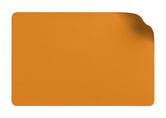 Orange Sticker with Top-Right Corner Curl