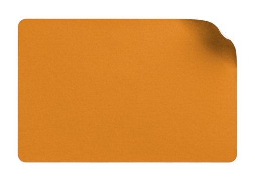 Orange Sticker with Top-Right Corner Curl