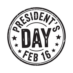President s day stamp with february 16 date