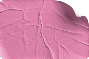 Pink Sticker Subtle Curl and Realistic Shadow isolated on transparent background