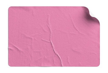 Pink Sticker Top-Right Curl with Creases