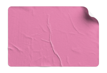 Pink Sticker Top-Right Curl with Creases