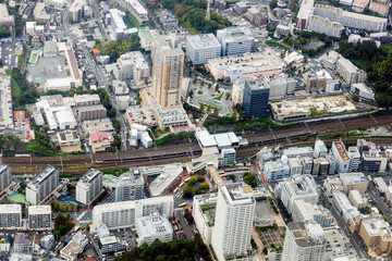 神奈川県横浜市の東戸塚駅付近を空撮