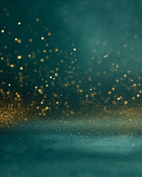Minimal Pine Green & Gold Christmas Background