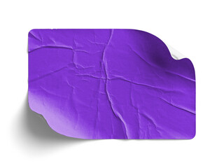 Purple Crumpled Sticker with Top-Right Folded Corner