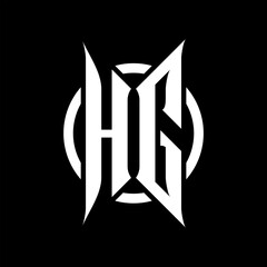 HG Monogram Logo on Black Background