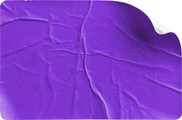 Purple Sticker Subtle Curl and Realistic Shadow isolated on transparent background