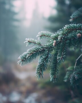 Minimal Forest Green Scandinavian Christmas Background